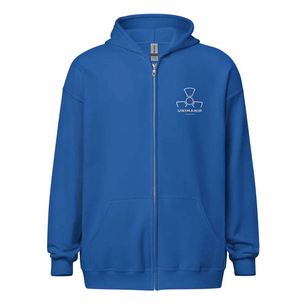 Sweat à capuche sombre à fermeture éclair, brodé blanc – Image 10