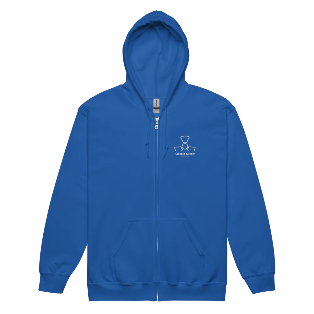 Sweat à capuche sombre à fermeture éclair, brodé blanc – Image 11